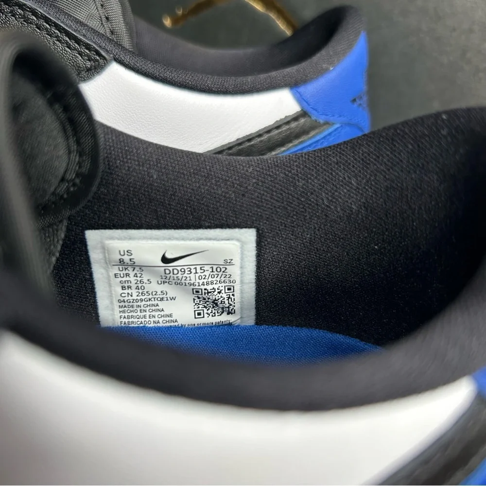 Nike Air Jordan 1 Retro Low Golf Royal Toe (8.5M/10W)